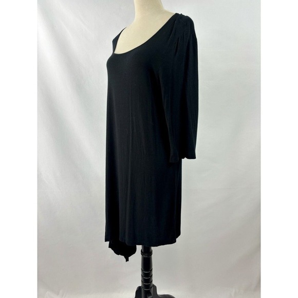 Bryn Walker Dress Black Small Long Sleeve Fit & Flare Scoop Neck Asymmetrical - Picture 10 of 10